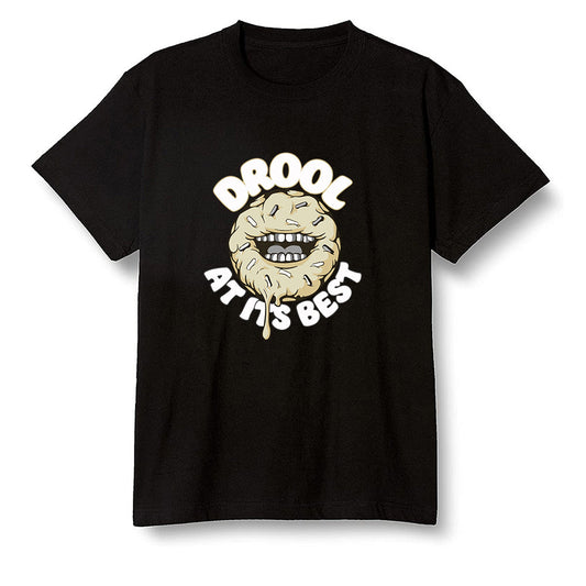 Pop Colour AJ1 Retro Hi Prm Mushroom - I love Donut Drool  - Black Men T-shirt