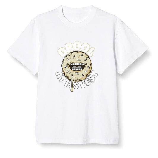 Pop Colour AJ1 Retro Hi Prm Mushroom - I love Donut Drool  - White Men T-shirt