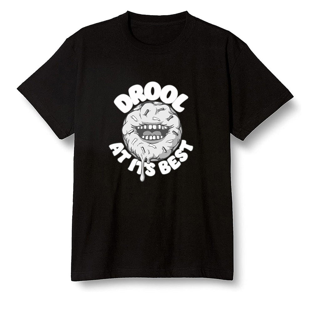 Pop Colour AJ1 Retro High '85 OG Neutral Grey - I love Donut Drool  - Black Men T-shirt