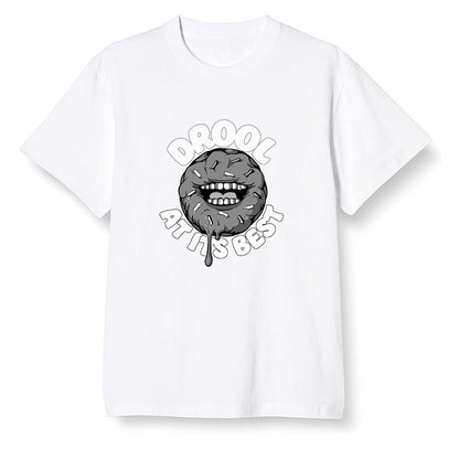 Pop Colour AJ1 High OG Silver TOE - I love Donut Drool  - White Men T-shirt