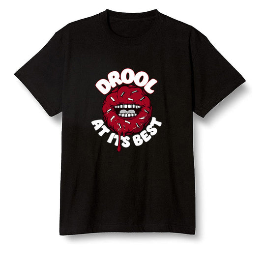 Pop Colour AJ1 High OG Satin Snake Chicago - I love Donut Drool  - Black Men T-shirt