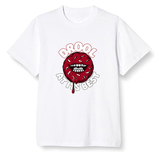 Pop Colour AJ1 High OG Satin Snake Chicago - I love Donut Drool  - White Men T-shirt