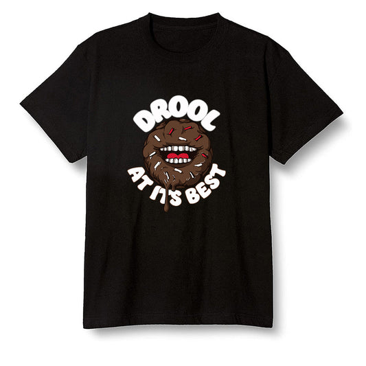 Pop Colour AJ1 High OG TS SP Travis Scott - Mocha - I love Donut Drool  - Black Men T-shirt