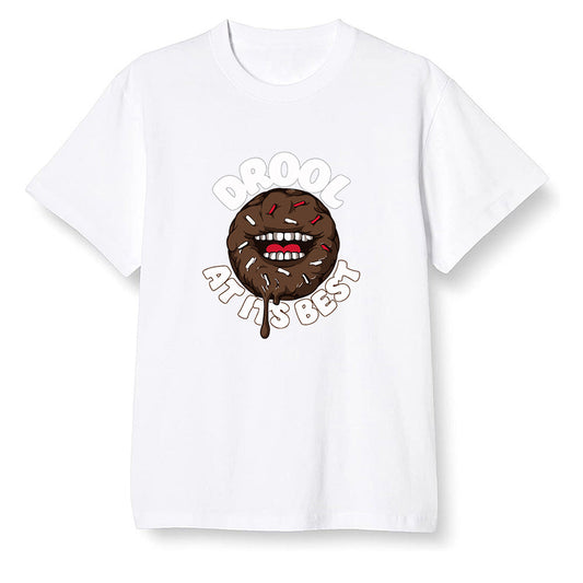 Pop Colour AJ1 High OG TS SP Travis Scott - Mocha - I love Donut Drool  - White Men T-shirt