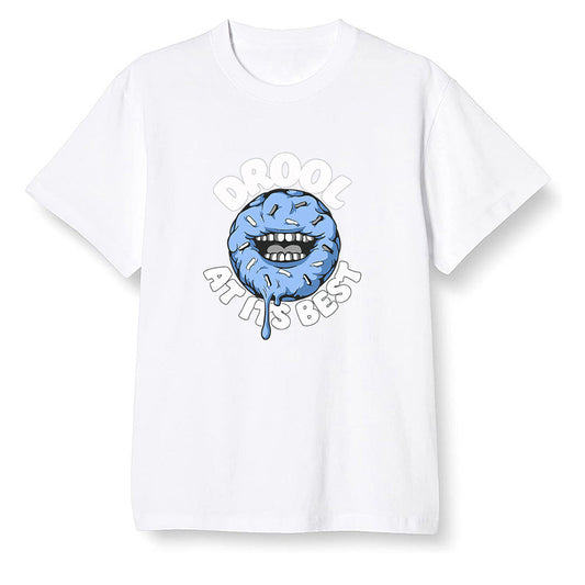 Pop Colour AJ1 High OG Wolf Grey/Sail/Photon Dust/White - I love Donut Drool  - White Men T-shirt