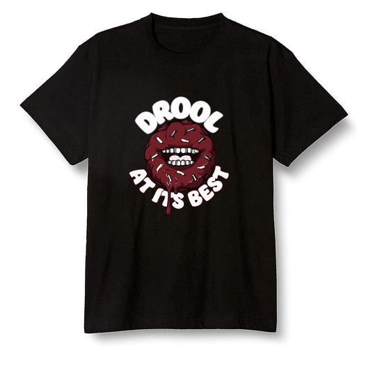 Pop Colour AJ1 Retro High OG SP White/Royal/Varsity Red/Black - I love Donut Drool  - Black Men T-shirt