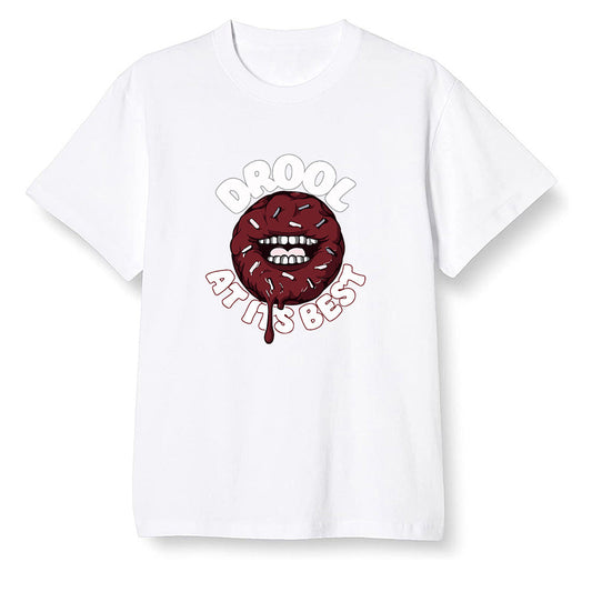 Pop Colour AJ1 Retro High OG SP White/Royal/Varsity Red/Black - I love Donut Drool  - White Men T-shirt