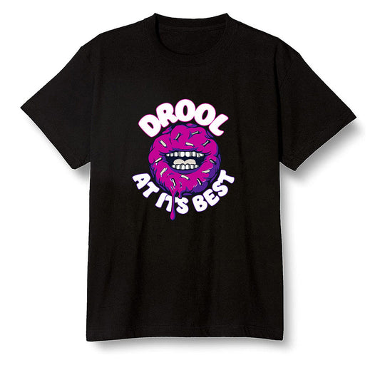 Pop Colour AJ1 Zoom Cmft Psg - I love Donut Drool  - Black Men T-shirt