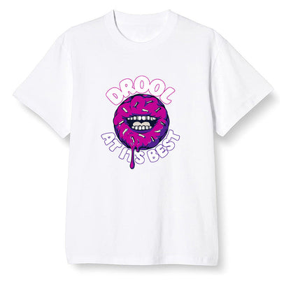 Pop Colour AJ1 Zoom Cmft Psg - I love Donut Drool  - White Men T-shirt