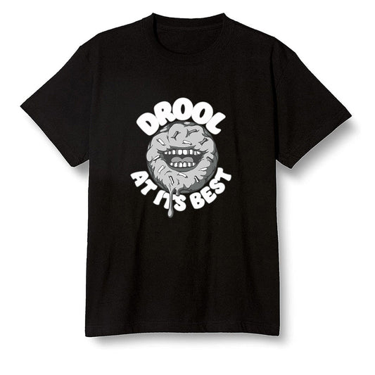 Pop Colour AJ1 Retro High OG CO Japan - Neutral Grey - I love Donut Drool  - Black Men T-shirt