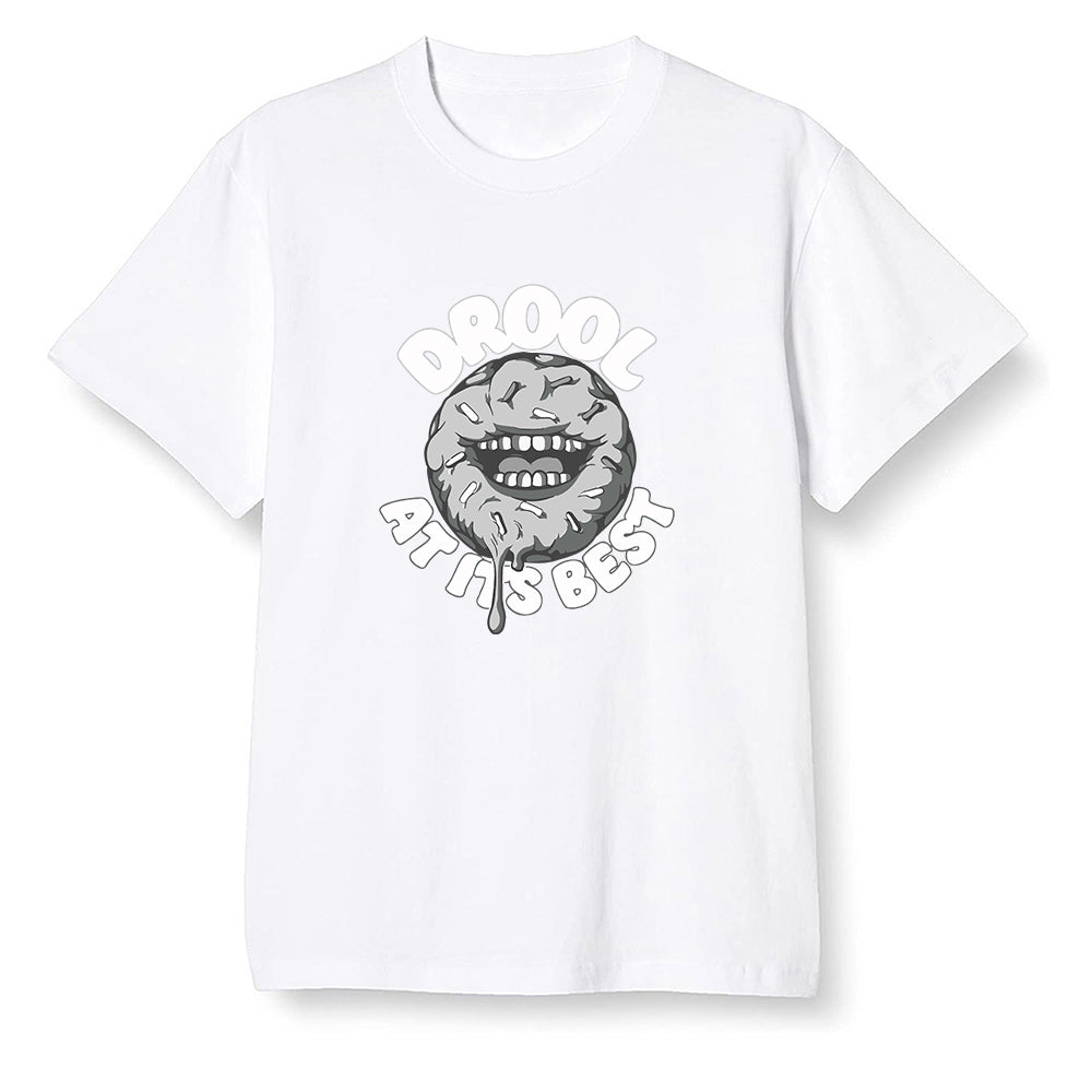 Pop Colour AJ1 Retro High OG CO Japan - Neutral Grey - I love Donut Drool  - White Men T-shirt