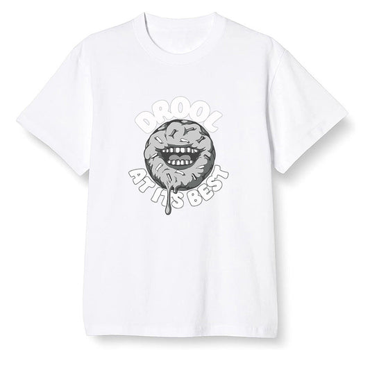 Pop Colour AJ1 Retro High OG CO Japan - Neutral Grey - I love Donut Drool  - White Men T-shirt