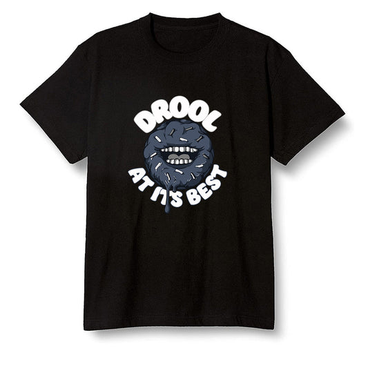 Pop Colour AJ1 High OG CO JP Midnight Navy - I love Donut Drool  - Black Men T-shirt