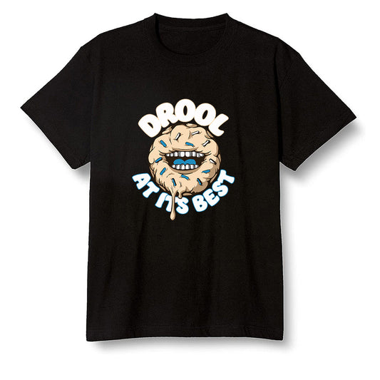 Pop Colour AJ1 Low Travis Scott X Fragment - I love Donut Drool  - Black Men T-shirt
