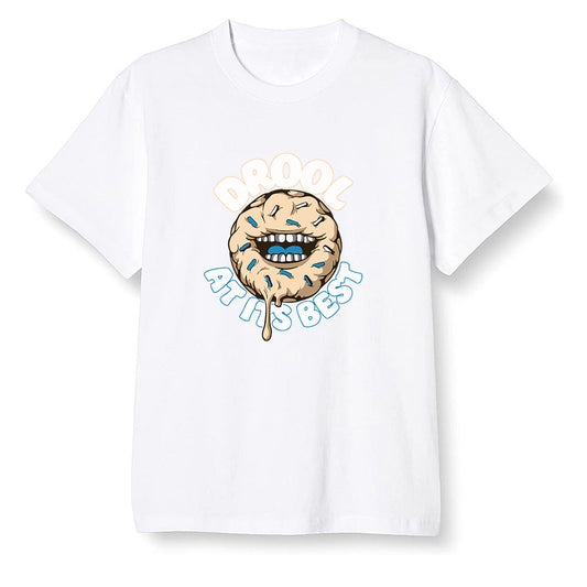 Pop Colour AJ1 Low Travis Scott X Fragment - I love Donut Drool  - White Men T-shirt