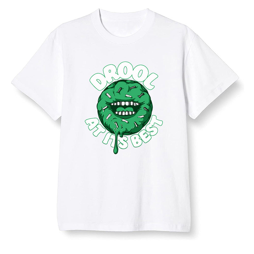 Pop Colour AJ13 Retro 'Lucky Green' - I love Donut Drool - White Men T-shirt