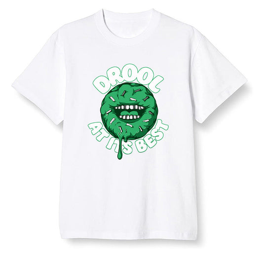 Pop Colour AJ13 Retro 'Lucky Green' - I love Donut Drool - White Men T-shirt