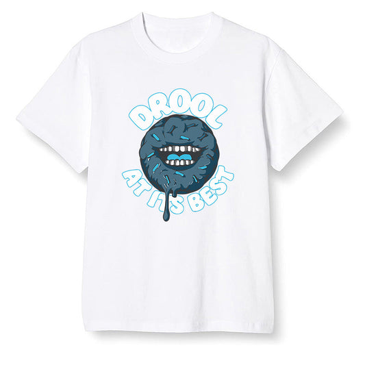 Pop Colour AJ13 Retro Obsidian Powder Blue - I love Donut Drool - White Men T-shirt