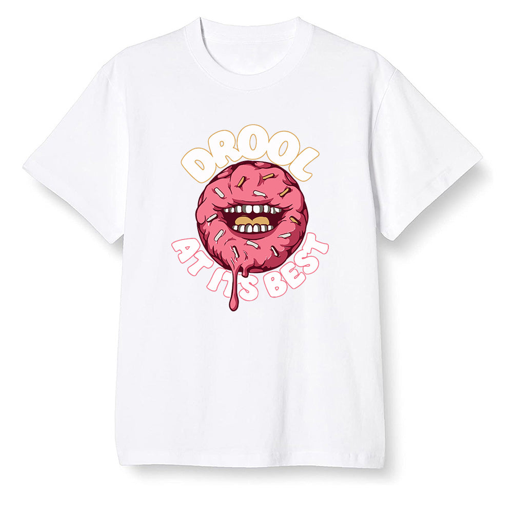 Pop Colour AJ13 Retro CNY - I love Donut Drool - White Men T-shirt