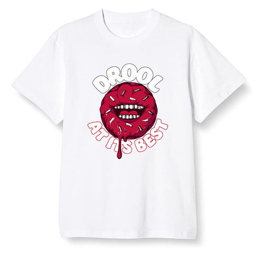 Pop Colour AJ13 Retro Gym Red Flint Grey - I love Donut Drool - White Men T-shirt