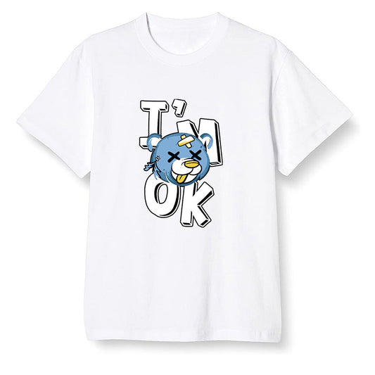 Pop Colour AJ1 Retro Low 'West Coast' White/Varsity Maize-University Blue - I'am Ok bubby bear  - White Men T-shirt