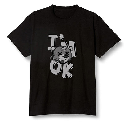 Pop Colour AJ1 Low 'Triple Black' Black - I'am Ok bubby bear  - Black Men T-shirt