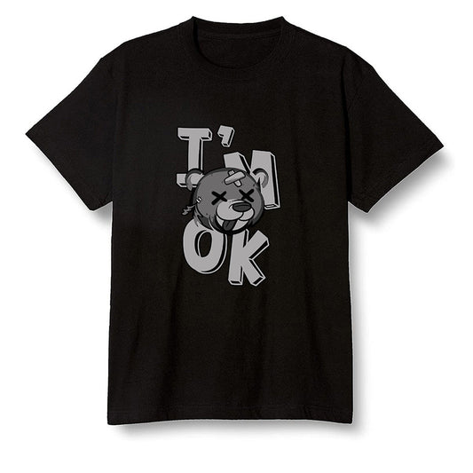 Pop Colour AJ1 Low 'Triple Black' Black - I'am Ok bubby bear  - Black Men T-shirt