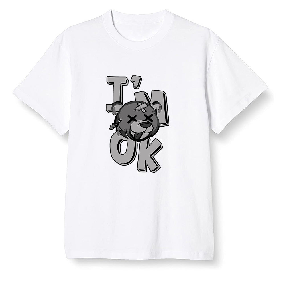 Pop Colour AJ1 Low 'Triple Black' Black - I'am Ok bubby bear  - White Men T-shirt