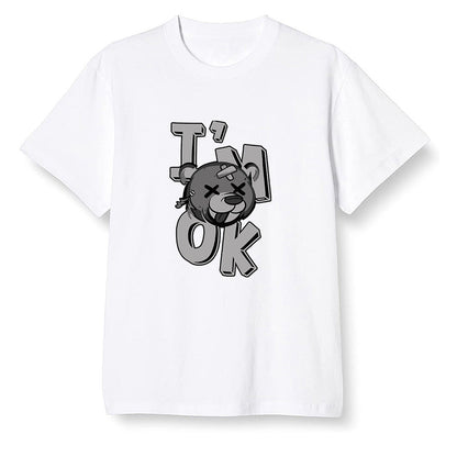Pop Colour AJ1 Low 'Triple Black' Black - I'am Ok bubby bear  - White Men T-shirt