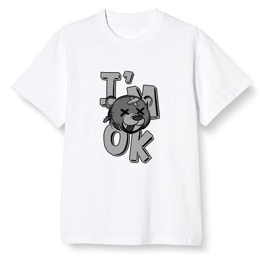 Pop Colour AJ1 Low 'Triple Black' Black - I'am Ok bubby bear  - White Men T-shirt