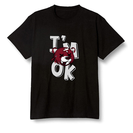 Pop Colour AJ1 Low Black Toe - I'am Ok bubby bear  - Black Men T-shirt