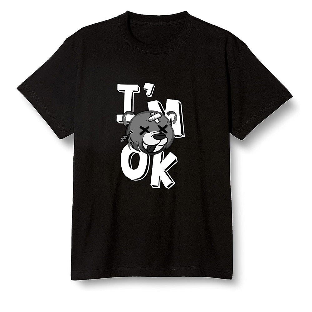 Pop Colour AJ1 High OG Black White - I'am Ok bubby bear  - Black Men T-shirt