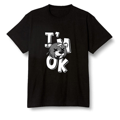 Pop Colour AJ1 High OG Black White - I'am Ok bubby bear  - Black Men T-shirt
