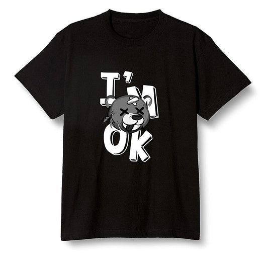 Pop Colour AJ1 High OG Black White - I'am Ok bubby bear  - Black Men T-shirt