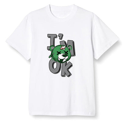 Pop Colour AJ1 Retro High OG Pine Green J10456 - I'am Ok bubby bear  - White Men T-shirt