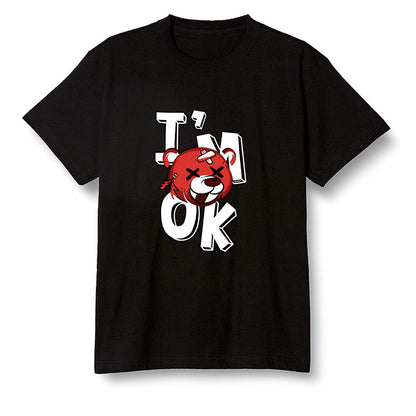 Pop Colour AJ1 Retro High OG Chicago - I'am Ok bubby bear  - Black Men T-shirt