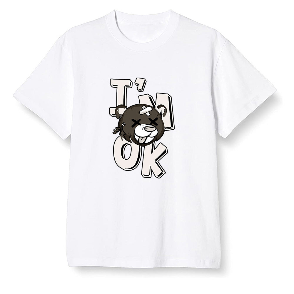Pop Colour AJ1 Retro High Dark Mocha - I'am Ok bubby bear  - White Men T-shirt