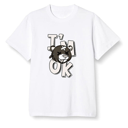 Pop Colour AJ1 Retro High Dark Mocha - I'am Ok bubby bear  - White Men T-shirt