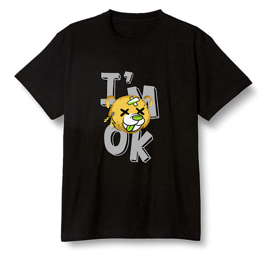 Pop Colour AJ1 Retro High OG Volt Gold - I'am Ok bubby bear  - Black Men T-shirt