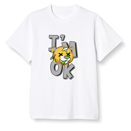 Pop Colour AJ1 Retro High OG Volt Gold - I'am Ok bubby bear  - White Men T-shirt