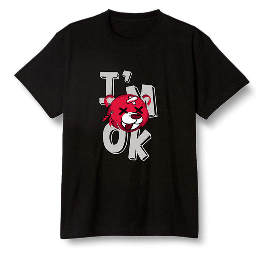 Pop Colour AJ1 Retro High OG Light Smoke Grey - I'am Ok bubby bear  - Black Men T-shirt