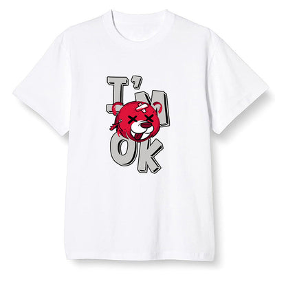 Pop Colour AJ1 Retro High OG Light Smoke Grey - I'am Ok bubby bear  - White Men T-shirt