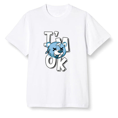 Pop Colour AJ1 Retro High OG University Blue - I'am Ok bubby bear  - White Men T-shirt