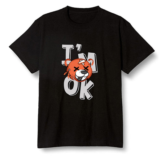 Pop Colour AJ1 Retro High OG Electro Orange - I'am Ok bubby bear  - Black Men T-shirt