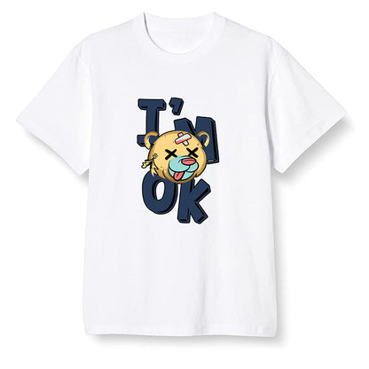 Pop Colour AJ1 Retro High OG Tokyo Bio Hack - I'am Ok bubby bear  - White Men T-shirt