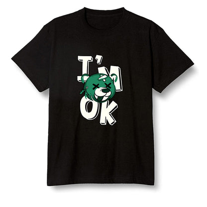 Pop Colour AJ1 Retro High OG Pine Green J10443 - I'am Ok bubby bear  - Black Men T-shirt