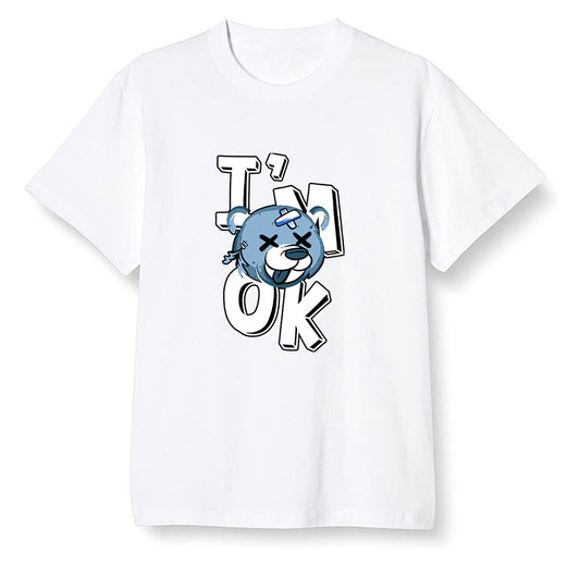 Pop Colour AJ1 Retro High OG Hyper Royal - I'am Ok bubby bear  - White Men T-shirt