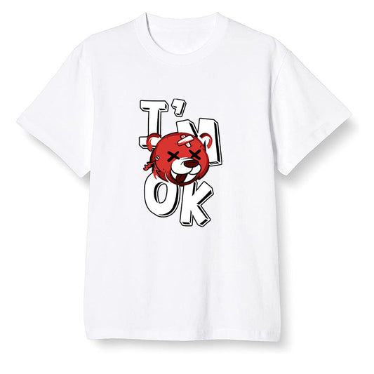 Pop Colour AJ1 Retro High OG Origin Story - I'am Ok bubby bear  - White Men T-shirt