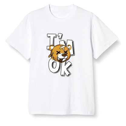 Pop Colour AJ1 Retro High OG Rookie Of The Year - I'am Ok bubby bear  - White Men T-shirt