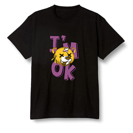 Pop Colour AJ1 Retro High OG Brotherhood - I'am Ok bubby bear  - Black Men T-shirt